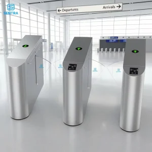 SW01 Airport Automatic Ticket Gate Smart Access Control System with Stainless Steel Anti-Tailgating Pedestrian Turnstile