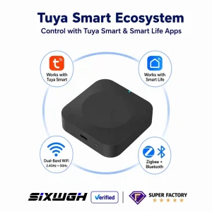 SXIWGH 2.4G & 5G WIFI Smooth Pairing Gateway Bridge Tuya Smart Life Wireless Multi-mode ZigBee + BLE Gateway Hub for Smart Home
