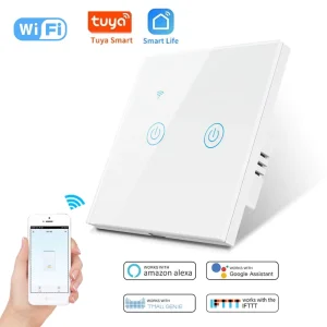 SZMYQ 2Gang Smart Home WiFi/ZigBee Touch Light Switch with Tuya New Generation Smart Home Product