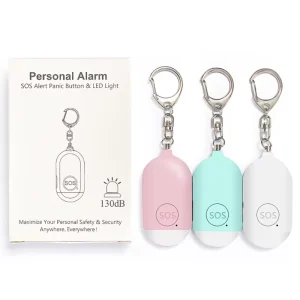 Safe Sound Rechargeable Emergency Defence Attack Safety Key Chain Siren for Women Self Defense Personal Panic Button Alarms