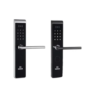 Safewell Black and Silver Color High Security Digital Smart Door Lock Keyless Entry Security Password Rfid Card Hotel Door Lock