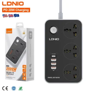 Sc3412 38W Power Socket for Us Uk Eu Switch Power Extension Socket With Usb Pd Qc Fast Charging Power Socket