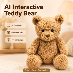 Screen Free Electronic Interactive Teddy Bear Plush Toy AI Voice Learning Companion for Kids Cognitive Development
