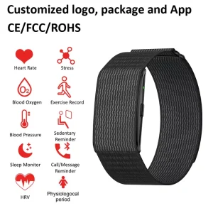 Screenless Smart Band Fitness Tracker, IP68 Waterproof SpO2 HRV Health Monitor, Pulsera Inteligente for Men Women