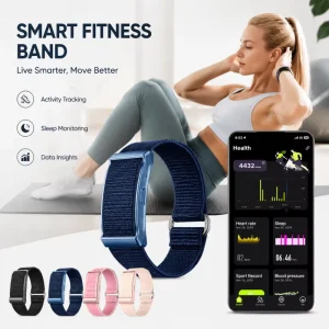 Screenless Smart Bracelet Watch Health Tracker Pedometer Heart Rate Monitor Vibration Alert AI Sleep Exercise Analysis Sports