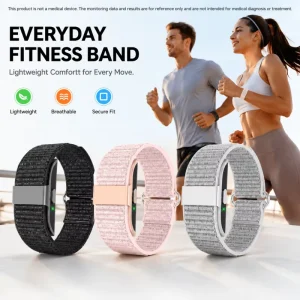 Screenless Smart Health Bracelet Exercise Fitness Tracker Watches AI Wearable Devices Stress Monitoring Step Counter Calorie Men