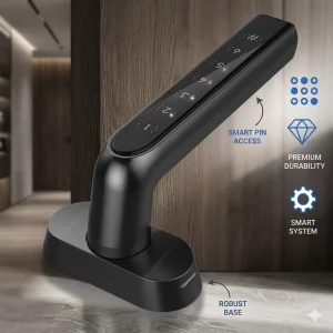 Security Smart for Home Hotel Window Digital Aluminium Zinc Alloy Handle Door Lock RFID Glass Door Knobs Smart Door Lock