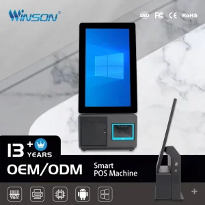 Self Serve Kiosk Pos System 15.6 Inch Intelligent Touch Screen Interactive Self Service Payment For Fast Food Kiosk Restaurant