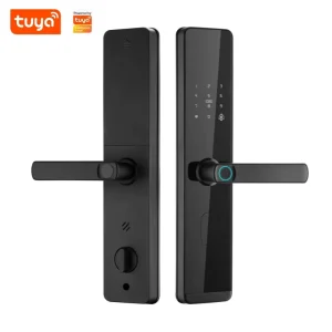 Semi Automatic Tuya Smart House Entry Door Lock Digital Fingerprint Smart Lock with Handle