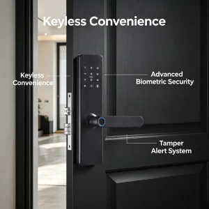 Semi-automatic Smart Locks Silent Operation Sturdy Lock Cylinder Reliable All-day Security protection for Home Entrance Door