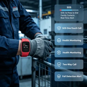 Senior GPS Safety Bracelet Fall Alarm Two Way Call Vital Signs Monitor Emergency SOS Elderly Care Smart Location Wrist Watch