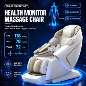 Senior Massage Chair Voice Control Easy Operation Heating Gentle Airbag Health Monitor Elderly Gift for Parents OEM Supplier