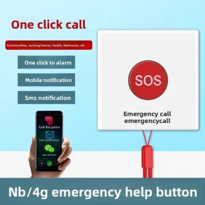 Senior One-Touch Call Device FL-EB02 4G/NB-IoT SOS Emergency Button App Notifications for Bathroom and Bedside Use
