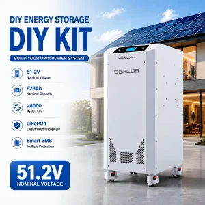 Seplos 51.2V DIY Energy Storage Battery Kit LiFePO4 Lithium Iron Phosphate Battery Pack 32.15kWh with Intelligent BMS