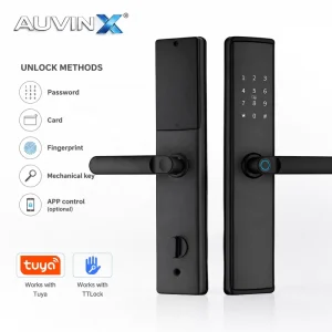 Serrures Intelligentes Smart Door Lock with Tuya WIFI TTlock BT Fingerprint Password Card Biometric Password Digital Lock
