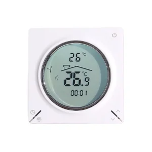 Seven Day Weekly Programming Boiler Linked Smart Thermostat with Circular Screen and Rear Iron Plate Mounting thermostat