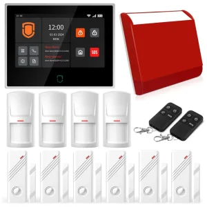 Seven Inch Tuya Smart Life 4G GSM WIFI ABS Big Touch Burglar Alarm System IP Camera 100 200m Range Motion Sensor 3 Year Warranty