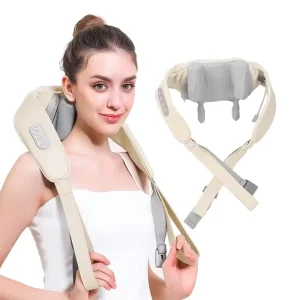 Shiatsu Neck and Shoulder Massager with Deep Tissue Heat 3D Kneading Movement & Timing Control for Muscle Pain Relief