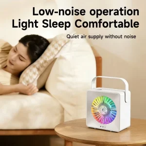 Silent Desktop Humidifier Fan Adjustable LED Light Rechargeable Battery USB Outdoor Use Personal Misting Night Light for Bedroom