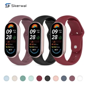Silicone Watch Band for Smart Band 10 9 8 Solid Color Anti Release Strap with Metal Connector for Sports and Daily Wear