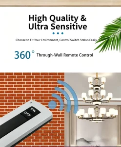Single Channel Wireless Smart Remote Control Switch for Lighting Fixtures 30m 100m Range IP65 Rated 220V 10A Battery Powered