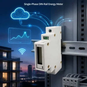 Single Phase Smart Digital Energy Meter 1P Guide DIN Rail Monitoring Device DZS100-1P Model Class 1 Accuracy