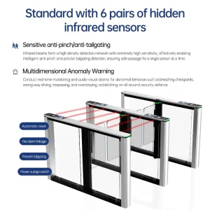 Six Pairs of Infrared Sensors Security System Integrator Access Control Solutions Water-resistant Security Turnstile Gate