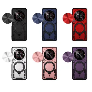 Slide Lens Protect Shock Stand Phone Case for 4G Ring Armor Back Cover