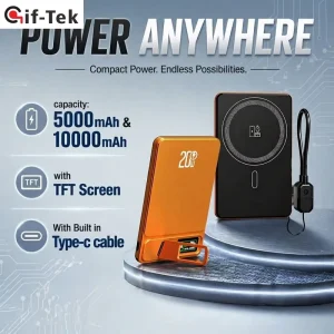 Slim 5000mAh Magnetic Power Bank 20W PD Fast Wireless Charger with Digital Display