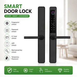 Slim Smart Lock Broken Bridge Fingerprint Password Smart Lock for Sliding Door Glass Door