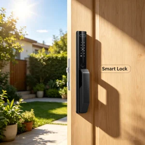 Slim Smart Lock Door Fingerprint Keyless Entry Weatherproof Slim Digital Lock for Modern Villa Narrow Interior Renovation Doors