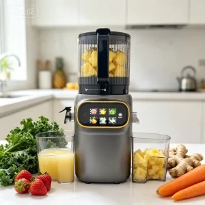 Slow Juicer Cold Press Masticating Machine 99% High Yield Quiet 60dB Nutrient Rich Fruit Vegetable DC Motor Smoothie Household