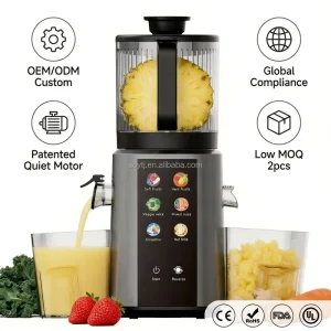 Slow Masticating Juicer OEM Factory CE RoHS FDA UL Certified Low MOQ 2pcs Quiet Motor Cold Press for B2B