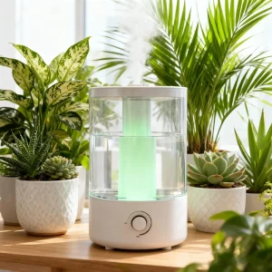 Small Electric Ultrasonic Humidifier Air Purifier Disinfection Scent Diffuser Night Light Low Noise <36dB Bedroom Use Plastic