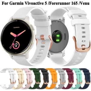 Small Grid Silicone Watch Strap for Move 3S Replacement Wrist Band With Rose Gold Metal Buckle Sport Smart Watch