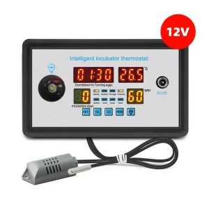 Smart 12V/220V Thermostat Digital ZFX-W9002 360 Automatic Egg Turning Thermostat Temperature Humidity Control Incubator