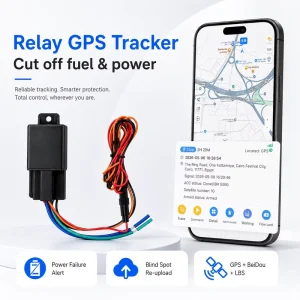 Smart 4G/2G GSM Relay GPS Tracker for Car Vehicle Anti Theft with Remote Fuel Cut Real Time Tracking Alarm and PC Support