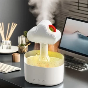 Smart 500ml Timing rainbow Cloud Rain Aromatherapy Humidifier Humidistat App-Controlled Color-Changing Light for Household RV