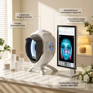 Smart AI 3D Face Skin Analysis System Spa Beauty Salon Chain Multi-Function Skin Detection Report Printing WiFi Cloud Data