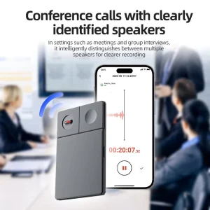 Smart AI Business Companion Recording Card ABS Imitation Leather Meeting Minutes Real time Transcription PPT Generation