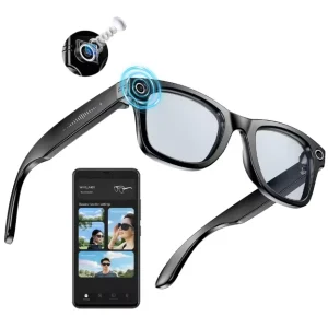 Smart AI Glasses 4K HD Camera with 270mAh Blue Light Glasses Dual mic Noise Cancellation 800W Anti Shake Camera Glasses
