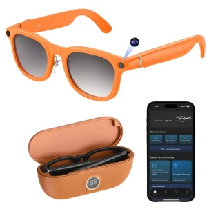 Smart AI Glasses with 3600mAh Battery 8MP Camera AI Assistant Real Time Translation Phone Calls & Music Player IPX 6 Waterproof