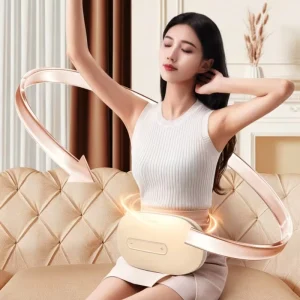 Smart Abdominal Massager with Hot Compress 7 Acupoint Coverage Adjustable Waist Strap Low Noise Operation 3-Speed Massage Belt