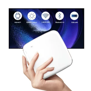 Smart Android DLP Mini Projector WiFi Miracast Built in Rechargeable Battery 4K Video Home Theater Beamer for Mobile Devices
