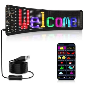 Smart App Control Programmable Led Screen Rgb Messages Scrolling Led Car Shop Sign Board Soft Flexible Digital Display Panels