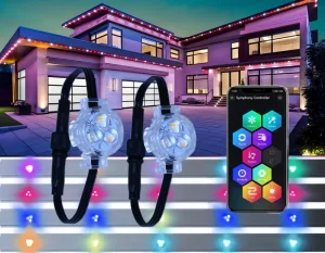 Smart App Controlled Permanent Outdoor LED Pixel Lights 12V RGBW With Aluminum Track IP68 for Christmas Holiday Lighting