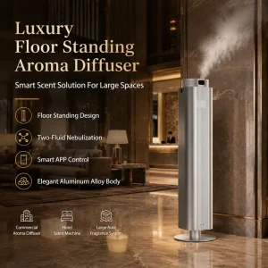 Smart App Controlled & Remote Essential Oil Diffuser Large Capacity Humidifier Waterless Aluminium Design for Home Office Use