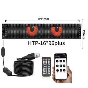 Smart App Programmable 8K HDR10 LED Display for Cars Flexible LED Matrix Panel App Control Custom Text Pattern Animation Light