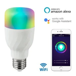 Smart App RGBCW Dimmable E26 E27 Smart Wi-Fi LED Bulb, No Hub Required
