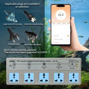 Smart Aquarium Power Strip Ai5 WiFi App Remote Management Timing Function Socket for Aquarium Light & Pump
